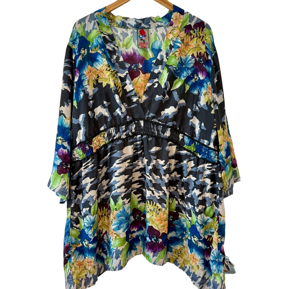 Johnny Was Tops - Johnny Was Multicolor Floral Tunic or Coverup Women’s Top One Size